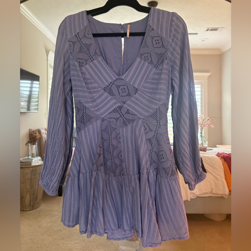 Elegant Purple Lace Dress